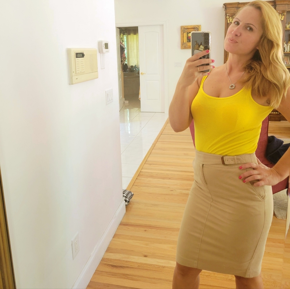 Ralph Lauren pencil khaki skirt, sz 2